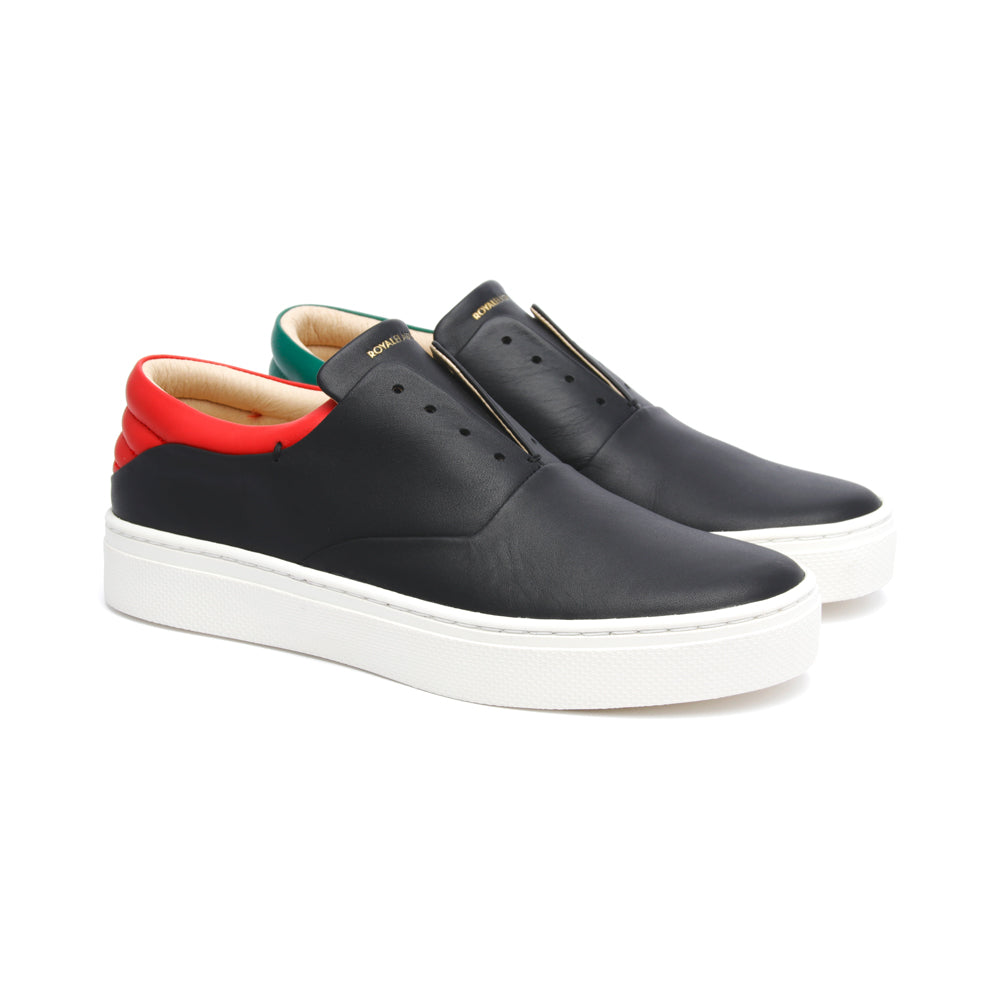 Women's Knight Black Red Green Leather Loafers 90183-941 - ROYAL ELASTICS