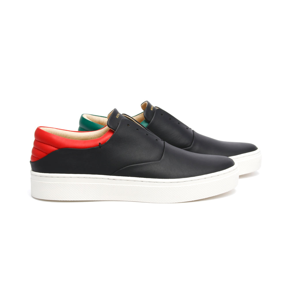Women's Knight Black Red Green Leather Loafers 90183-941 - ROYAL ELASTICS
