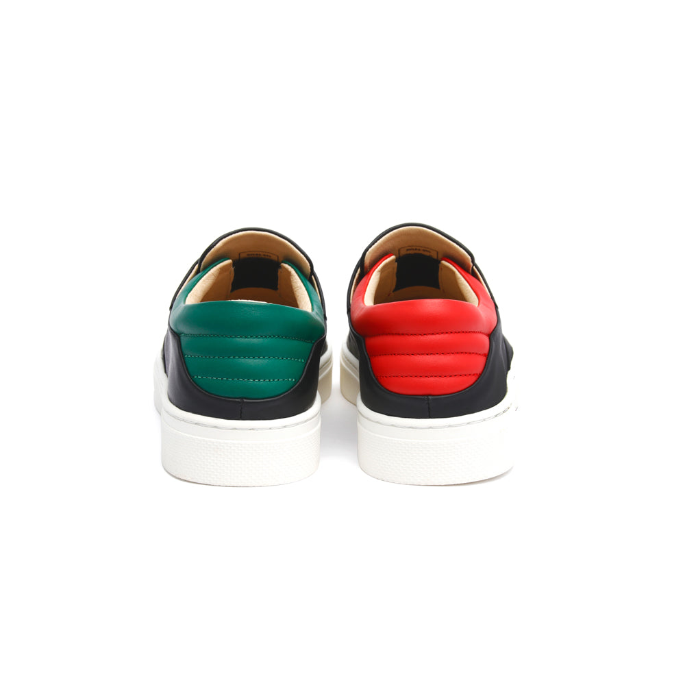 Women's Knight Black Red Green Leather Loafers 90183-941 - ROYAL ELASTICS