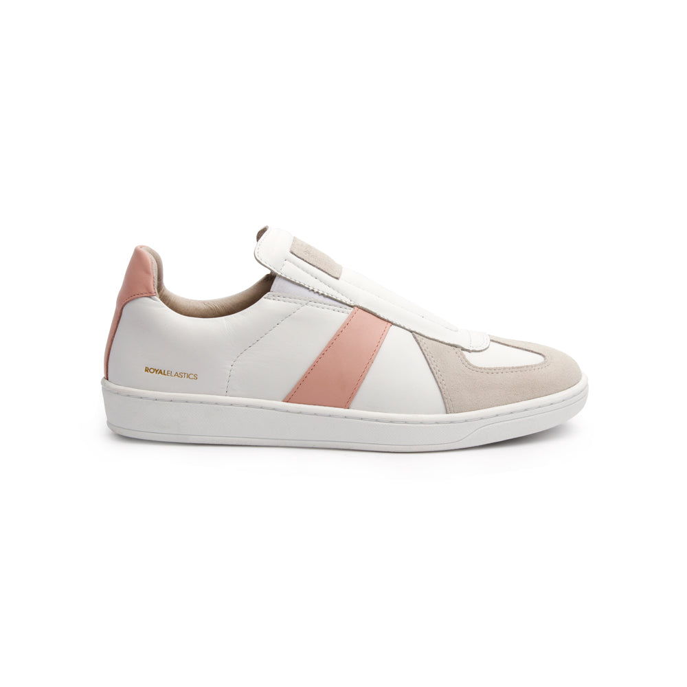 Women's Smooth White Pink Leather Low Tops 91591-010 - ROYAL ELASTICS