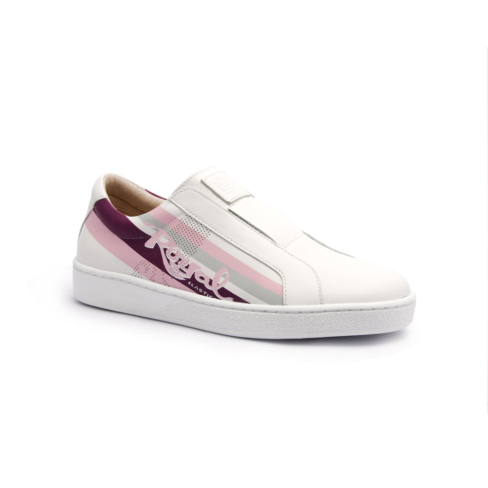Women's Bishop Color Line Purple Gray White Leather Sneakers 91791-016 - ROYAL ELASTICS
