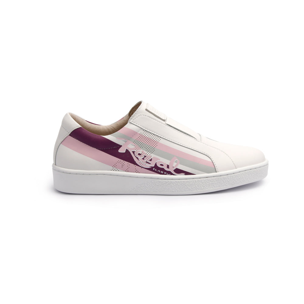 Women's Bishop Color Line Purple Gray White Leather Sneakers 91791-016 - ROYAL ELASTICS