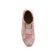 Women's Bishop Checked Pink White Leather Sneakers 91791-111 - ROYAL ELASTICS