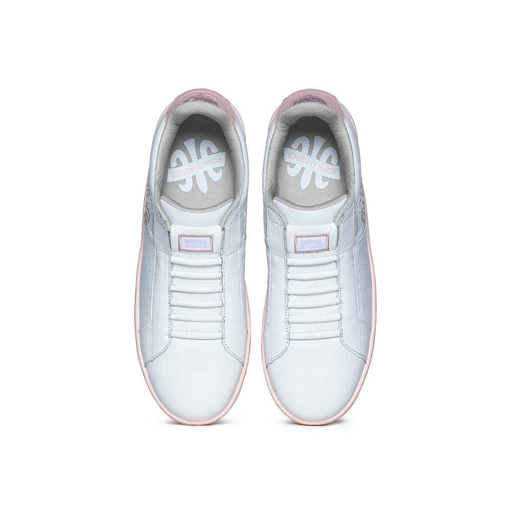 Women's Icon Genesis White Pink Leather Sneakers 91901-010 - ROYAL ELASTICS