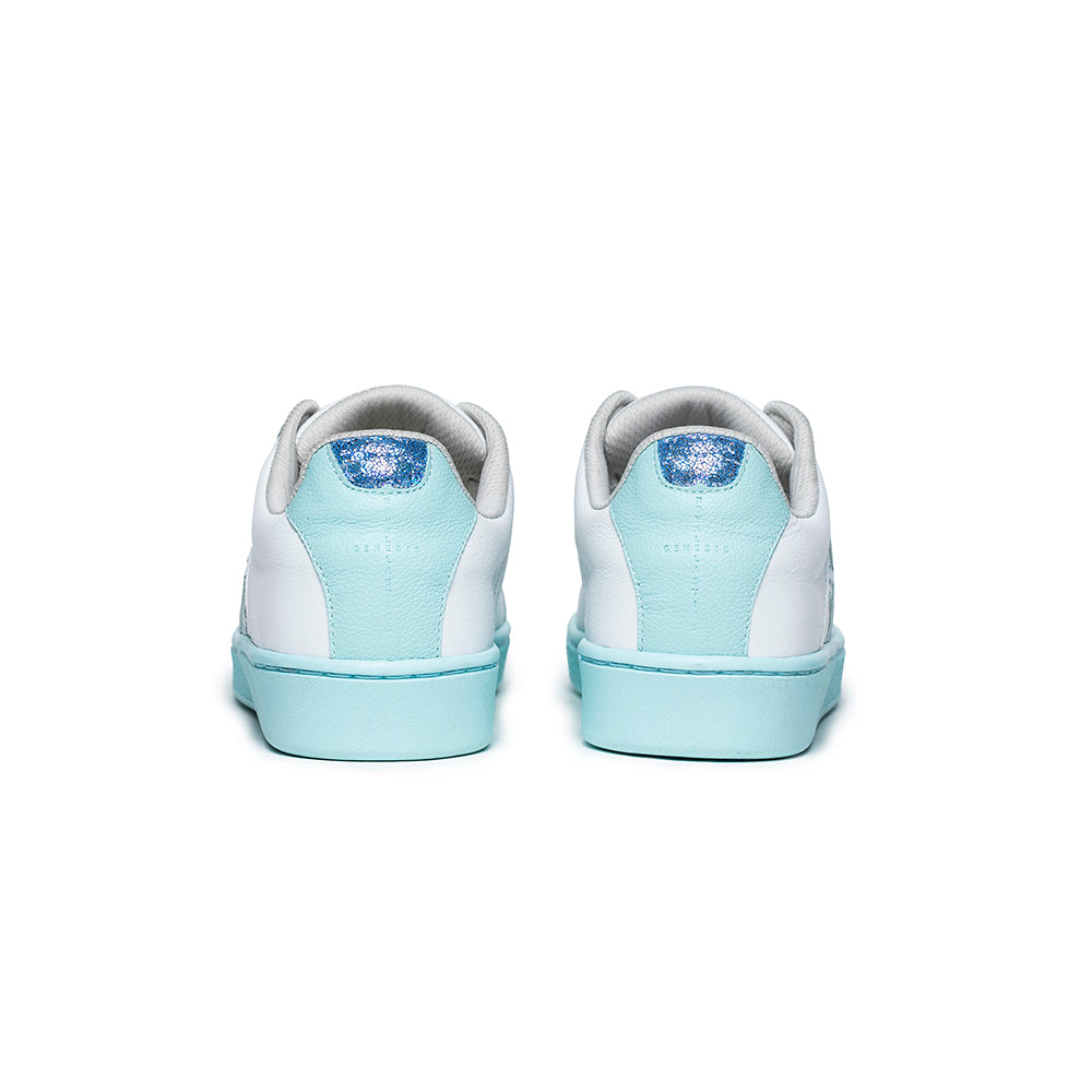Women's Icon Genesis White Blue Leather Sneakers 91901-040 - ROYAL ELASTICS