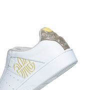 Women's Icon Genesis White Yellow Glitter Leather Sneakers 91901-300 - ROYAL ELASTICS