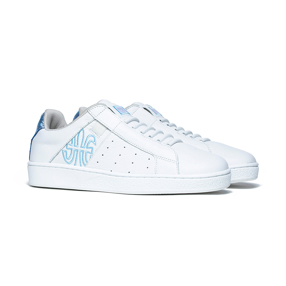 Women's Icon Genesis White Blue Glitter Leather Sneakers 91901-500 - ROYAL ELASTICS