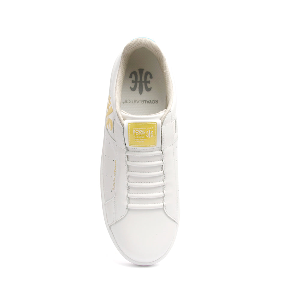 Women's Icon Genesis Bubblegum White Yellow Leather Sneakers 91992-300 - ROYAL ELASTICS