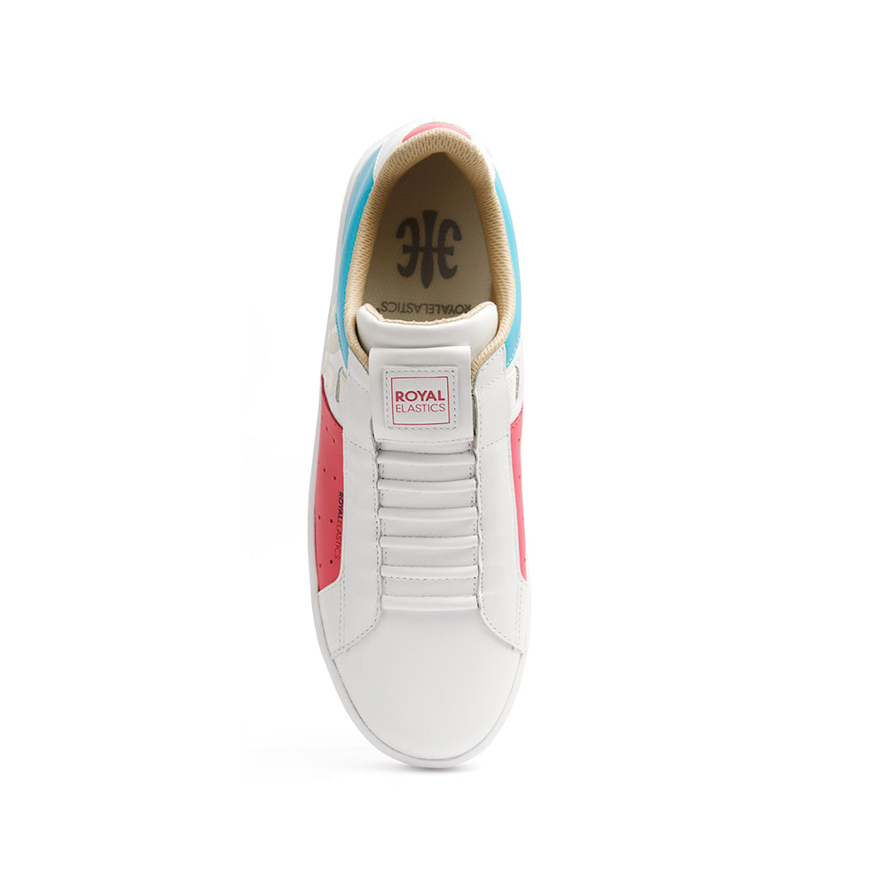 Women's Icon Genesis Spotlight White Pink Blue Leather Sneakers 91993-015 - ROYAL ELASTICS