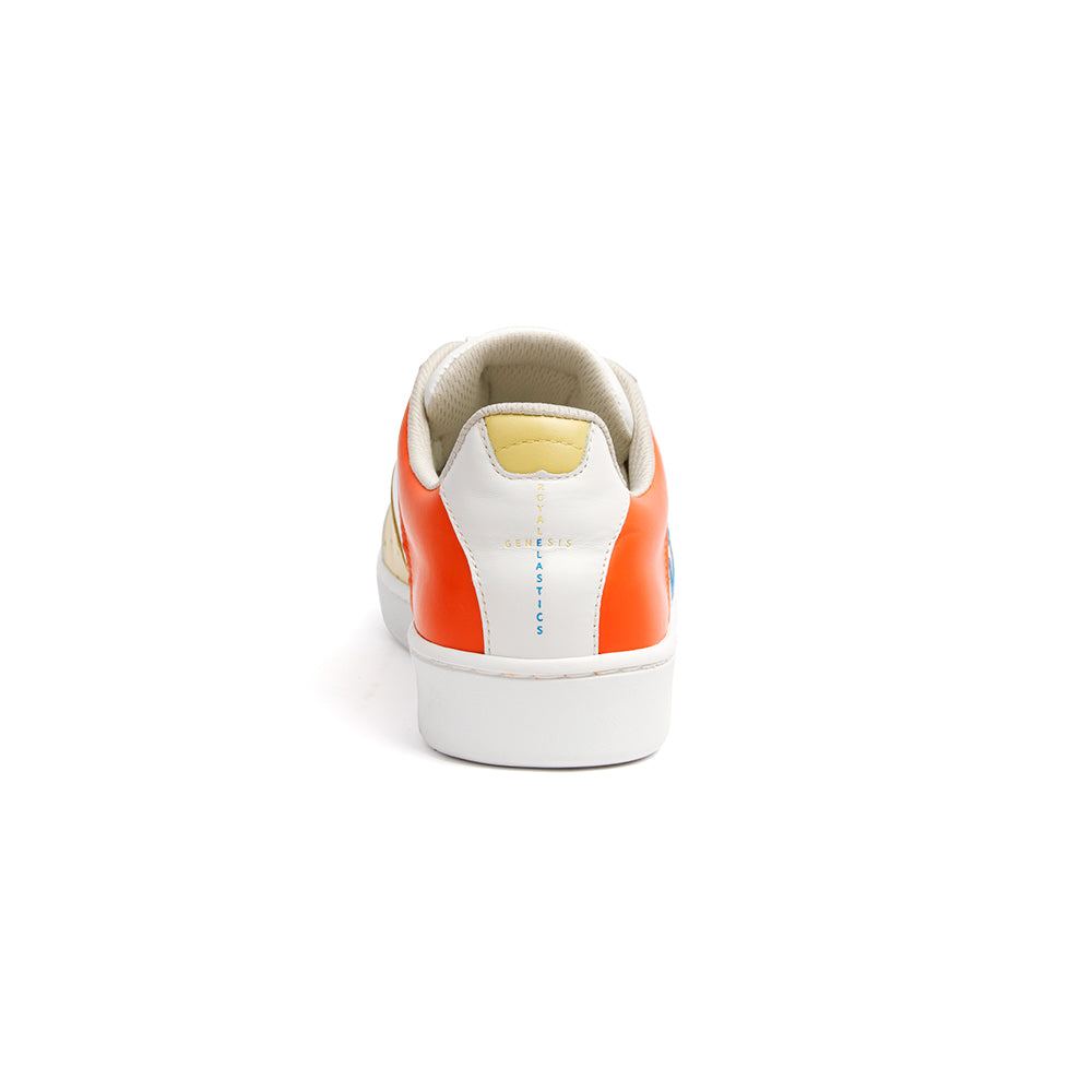 Women's Icon Genesis Spotlight White Yellow Orange Leather Sneakers 91993-032 - ROYAL ELASTICS