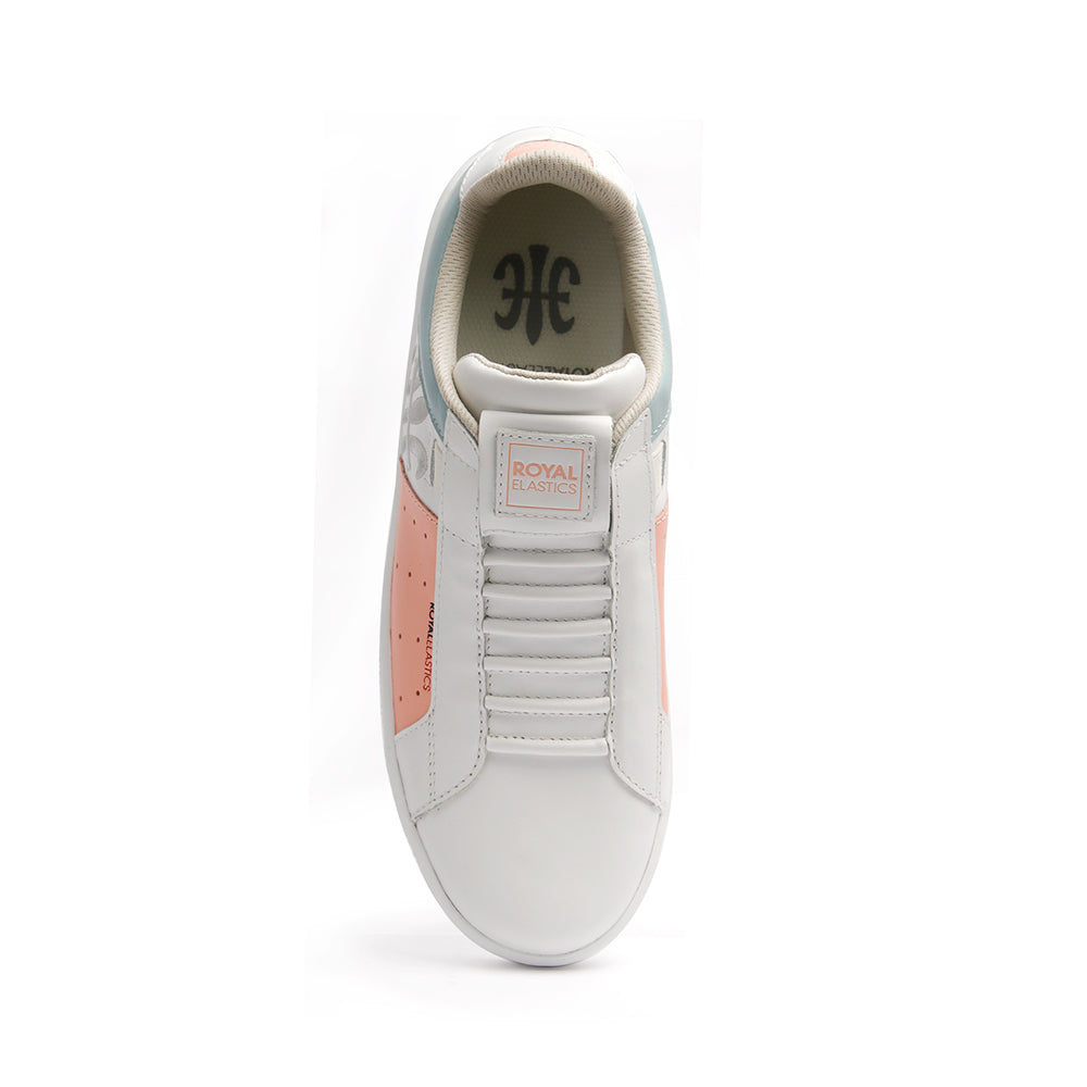 Women's Icon Genesis Spotlight White Peach Blue Leather Sneakers 91993-051 - ROYAL ELASTICS