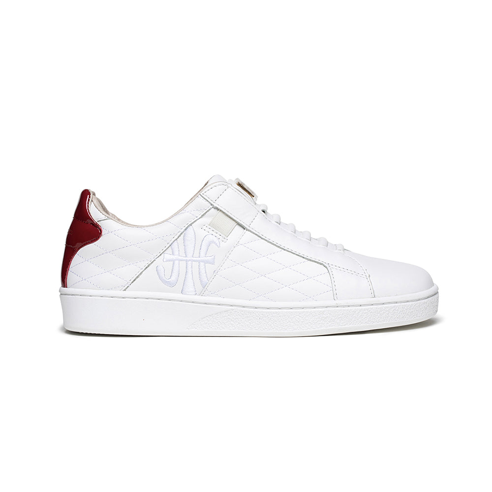 Women's Icon Lux White Red Leather Sneakers 92503-001