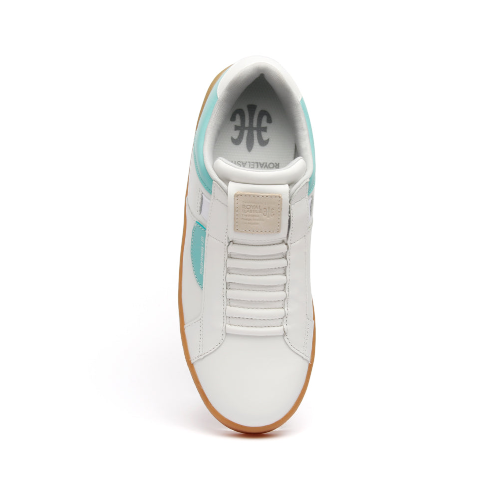 Women's Icon Dots White Green Leather Sneakers 92983-040 - ROYAL ELASTICS