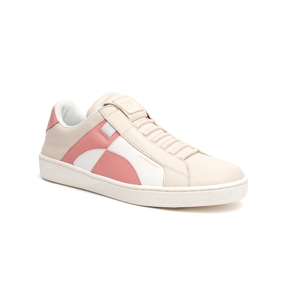 Women's Icon Dots White Pink Leather Sneakers 92984-101 - ROYAL ELASTICS