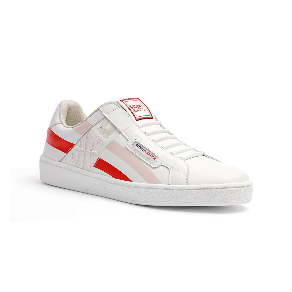 Women's Icon Cross White Red Pink Leather Sneakers 92993-011 - ROYAL ELASTICS