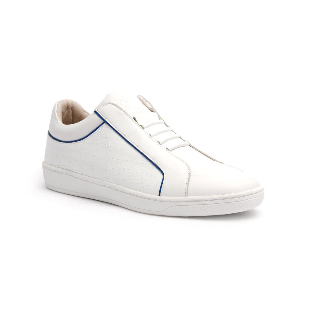 Women's Duke White Blue Leather Sneakers 95291-005 - ROYAL ELASTICS