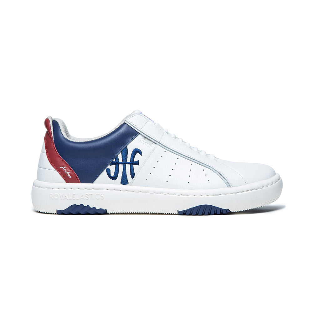 Women's Icon 2.0X White Blue Red Leather Sneakers 96312-015