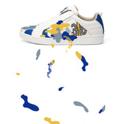 Men's Icon Manhood Camouflage White Yellow Blue Leather Sneakers 02091-053 - ROYAL ELASTICS