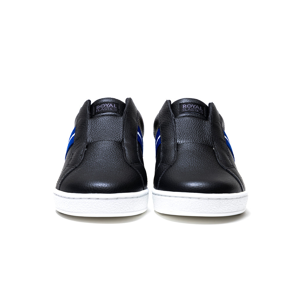 Men's Bishop Black Blue Yellow Leather Sneakers 01731-995