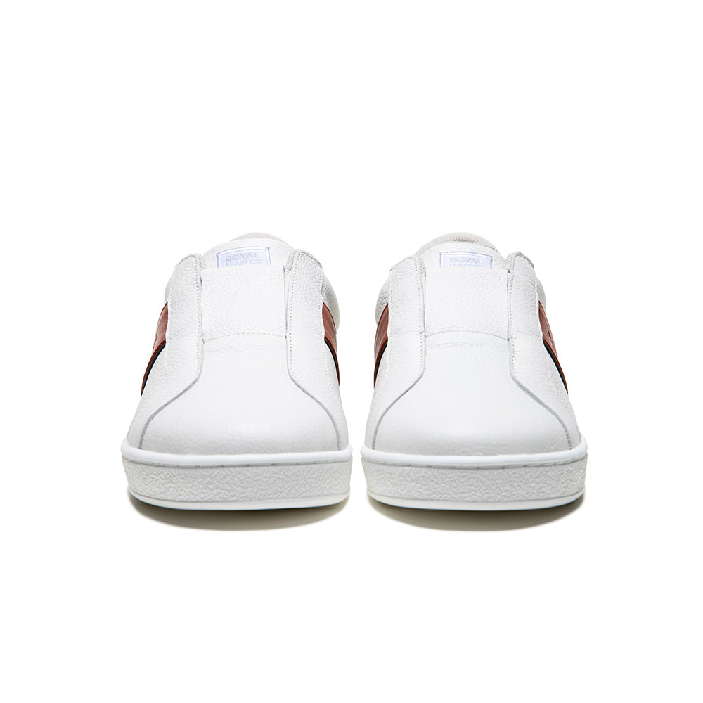 Men's Bishop White Orange Gray Leather Sneakers 01733-028