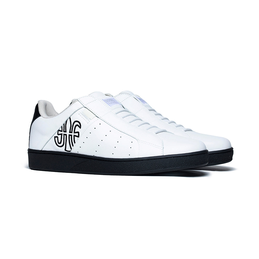 Men's Icon Genesis White Black Leather Sneakers 01901-009 - ROYAL ELASTICS