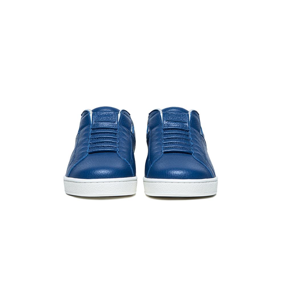 Men's Icon Blue Gray Logo Leather Sneakers 01913-558