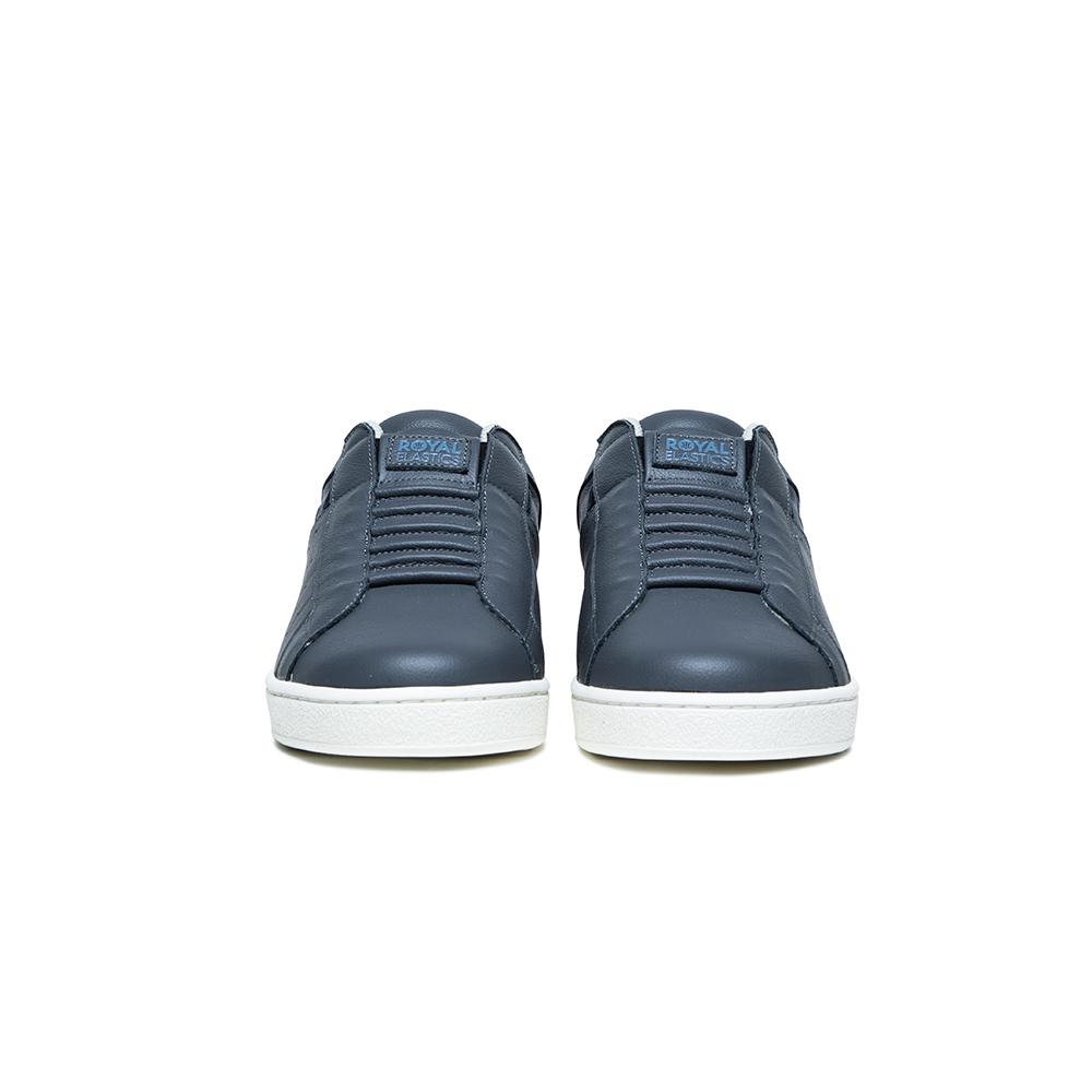 Men's Icon Gray Blue Logo Leather Sneakers 01913-885