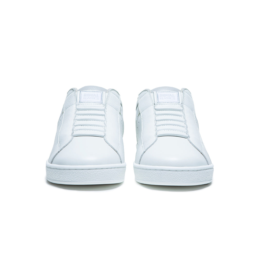 Men's Icon White Black Logo Leather Sneakers 01921-098