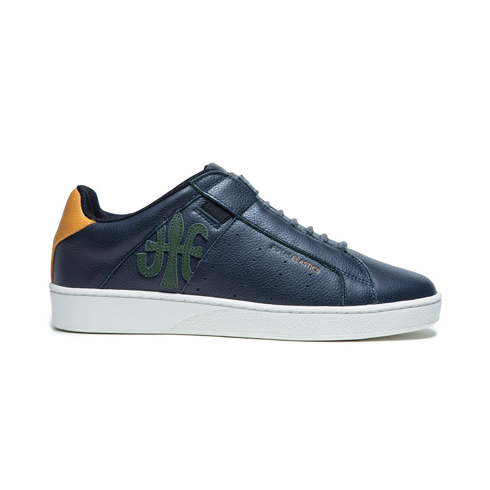 Men's Icon Blue Green Yellow Logo Leather Sneakers 01921-574