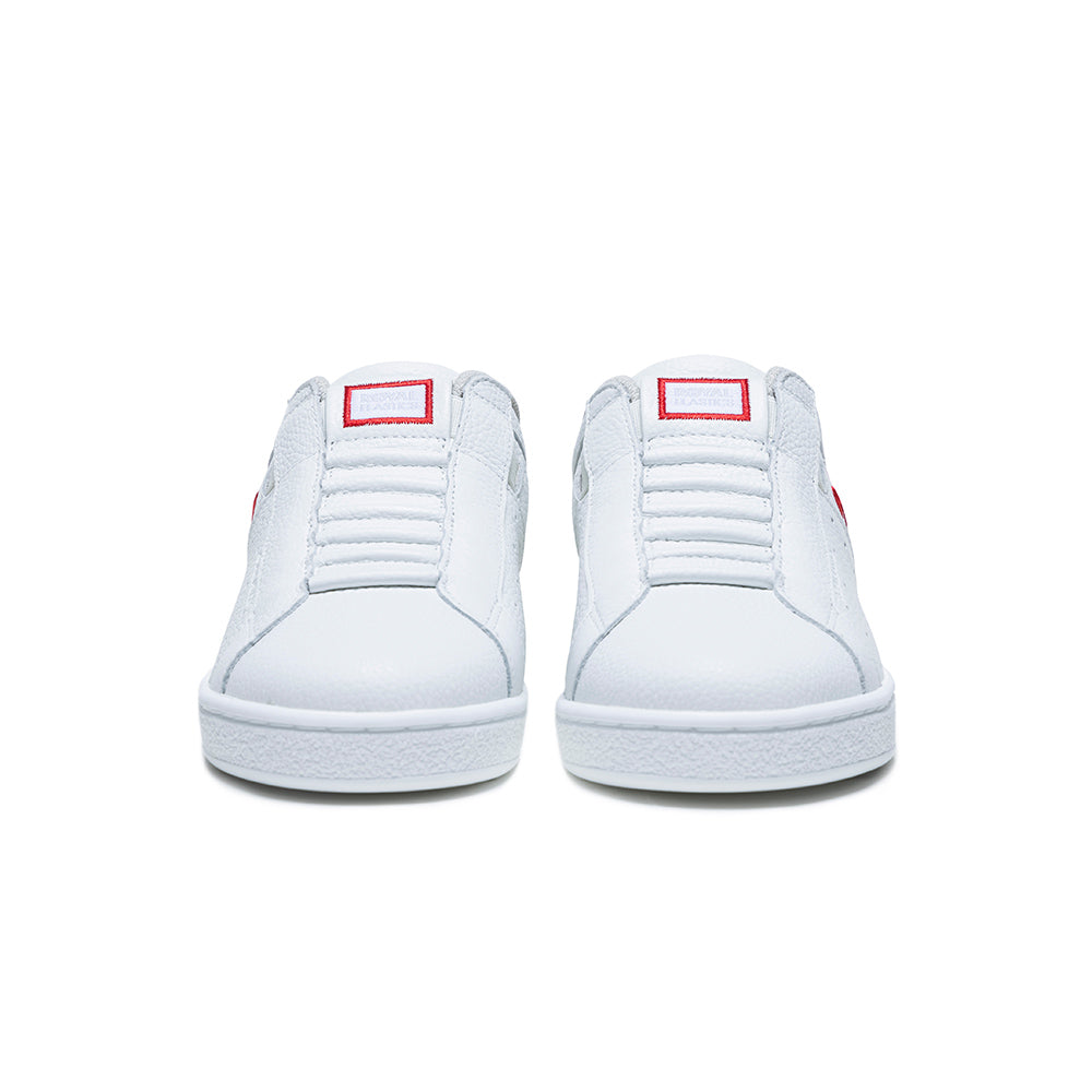 Men's Icon White Red Blue Logo Leather Sneakers 01922-015