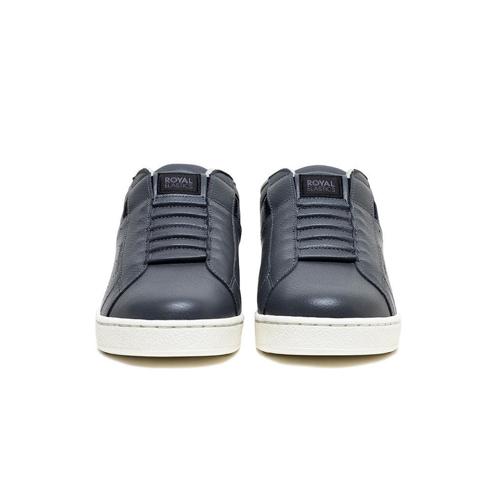 Men's Icon Gray Black Logo Leather Sneakers 01922-889