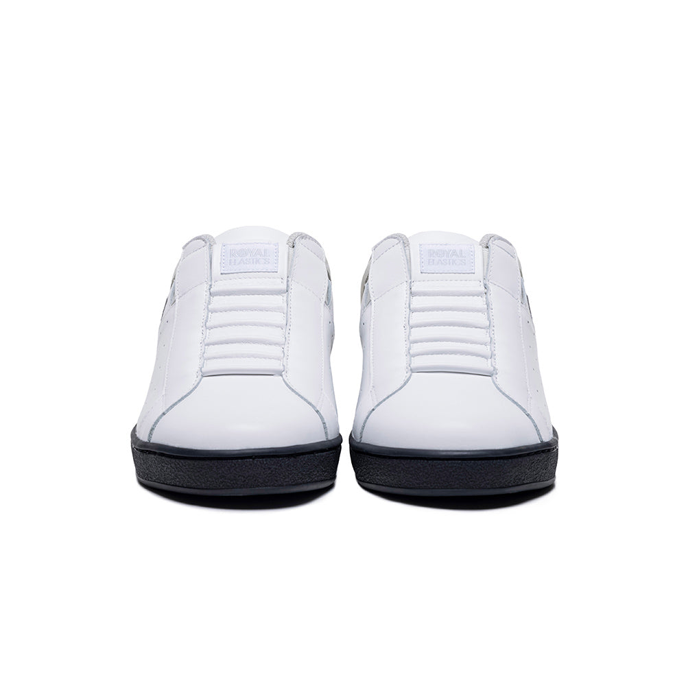 Men's Icon White Black Logo Leather Sneakers 01923-099
