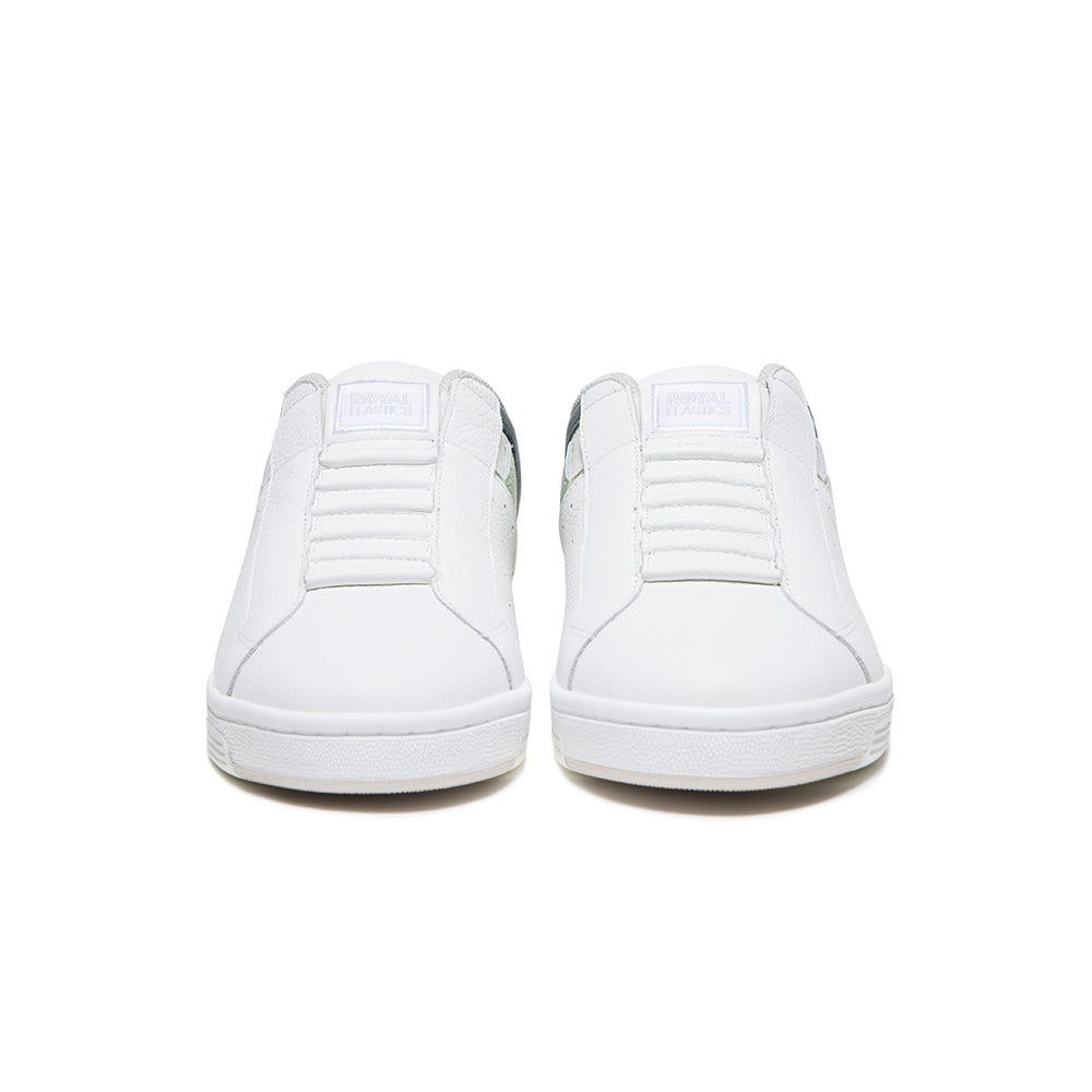 Men's Icon OG White Green Logo Leather Sneakers 01932-040