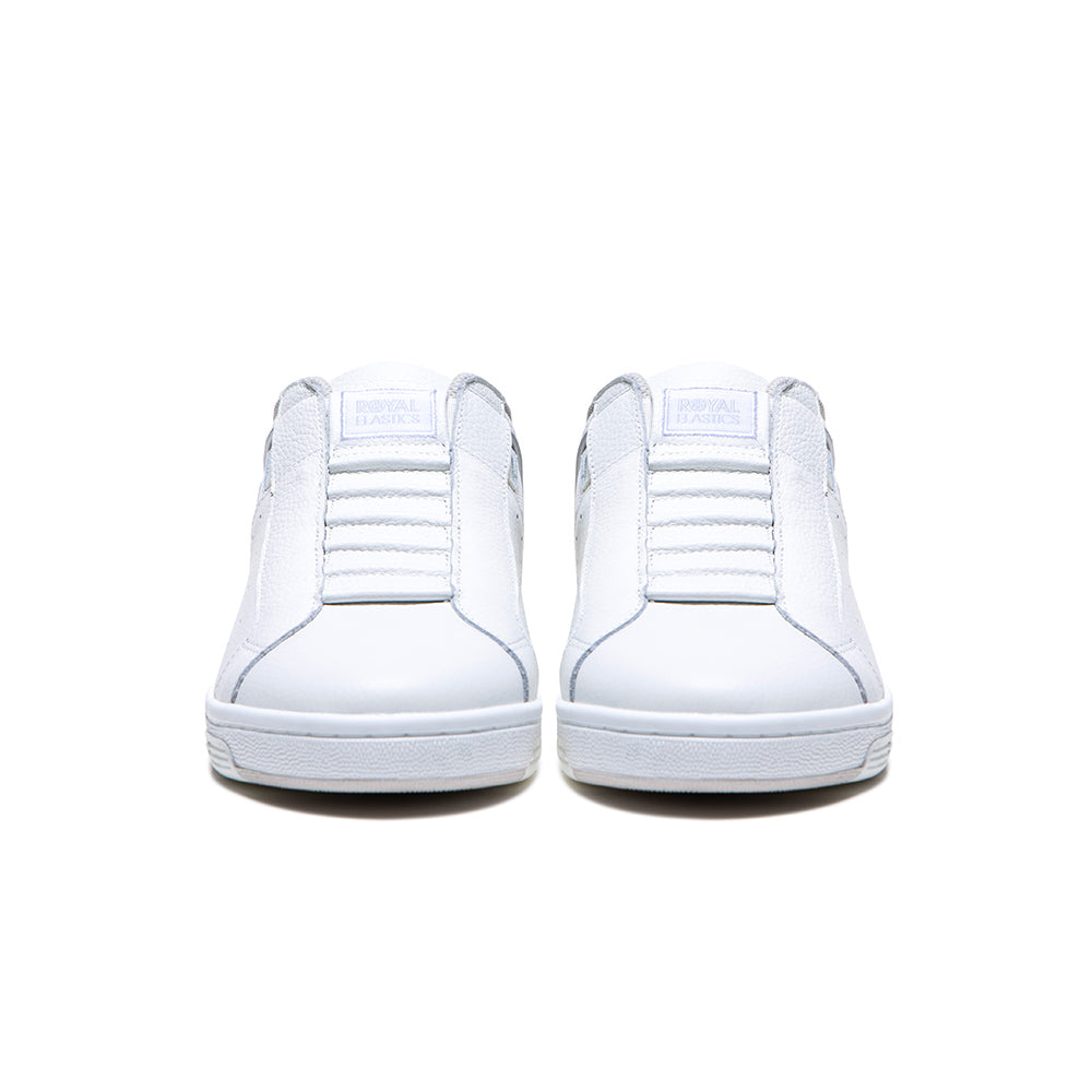 Men's Icon OG White Silver Logo Leather Sneakers 01933-008