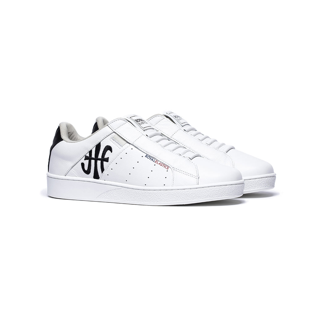 Men's Icon Genesis White Black Leather Sneakers 01994-009 - ROYAL ELASTICS