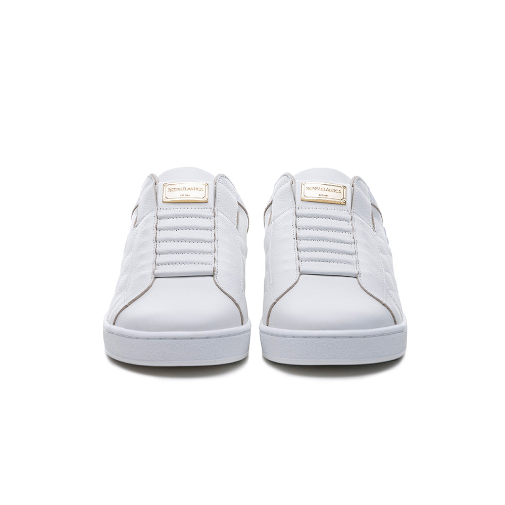 Men's Icon Lux White Blue Leather Sneakers 02523-005