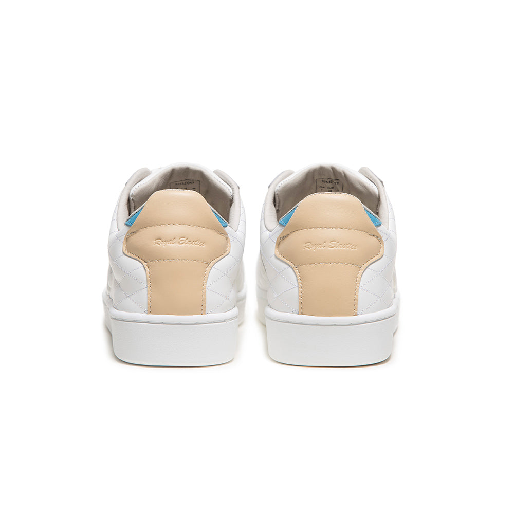 Men's Icon Lux White Brown Blue Leather Sneakers