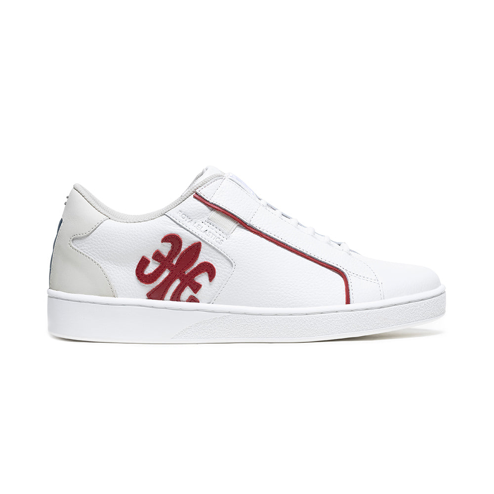 Men's Adelaide White Red Blue Leather Sneakers 02623-015