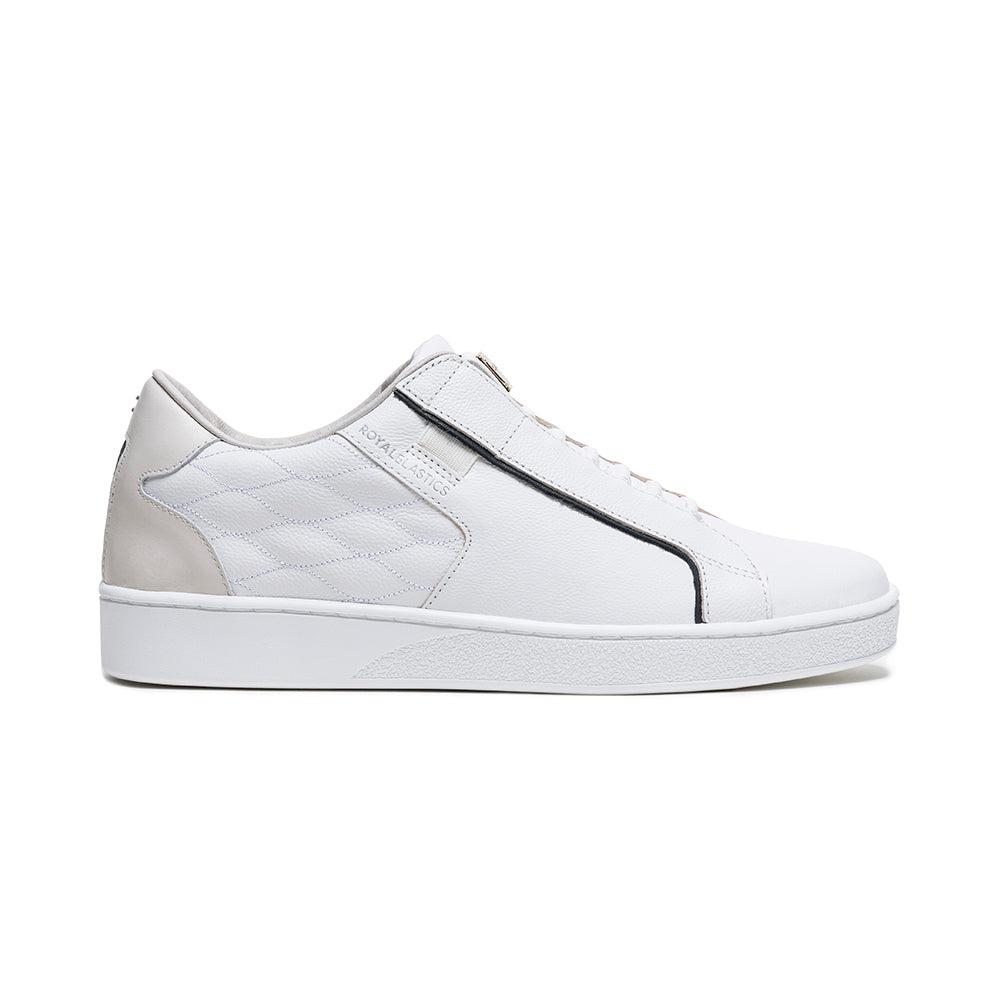 Men's Adelaide Lux White Black Leather Sneakers 02723-009