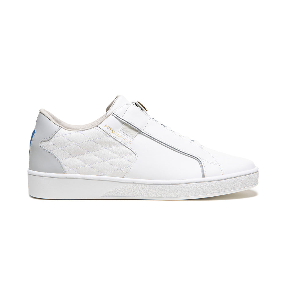 Men's Adelaide Lux White Gray Blue Leather Sneakers 02733-058