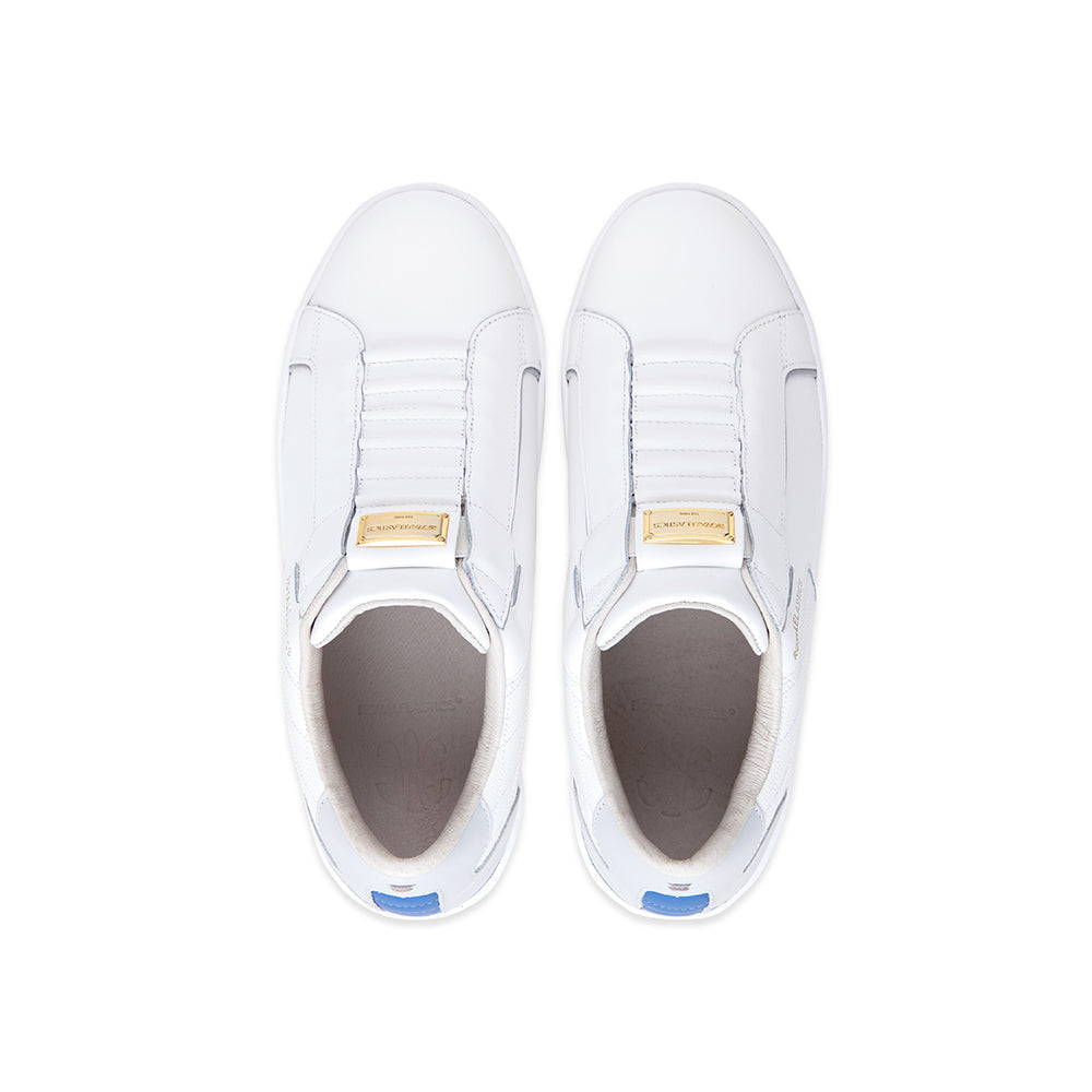 Men's Adelaide Lux White Gray Blue Leather Sneakers