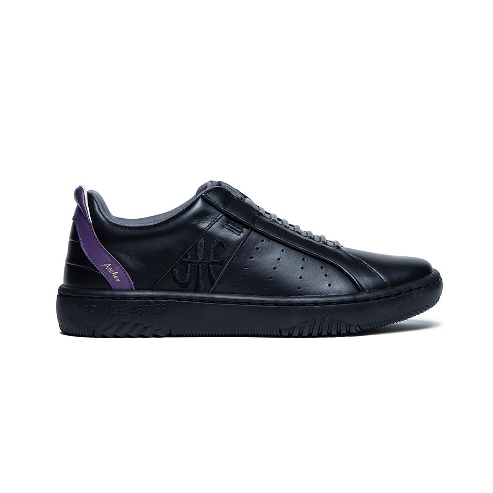 Men's Icon 2.0X Black Purple Leather Sneakers 06313-996