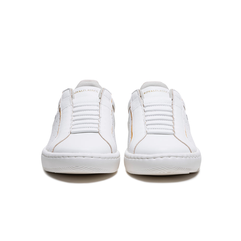 Men's Icon 2.0X White Black Yellow Leather Sneakers 06323-092