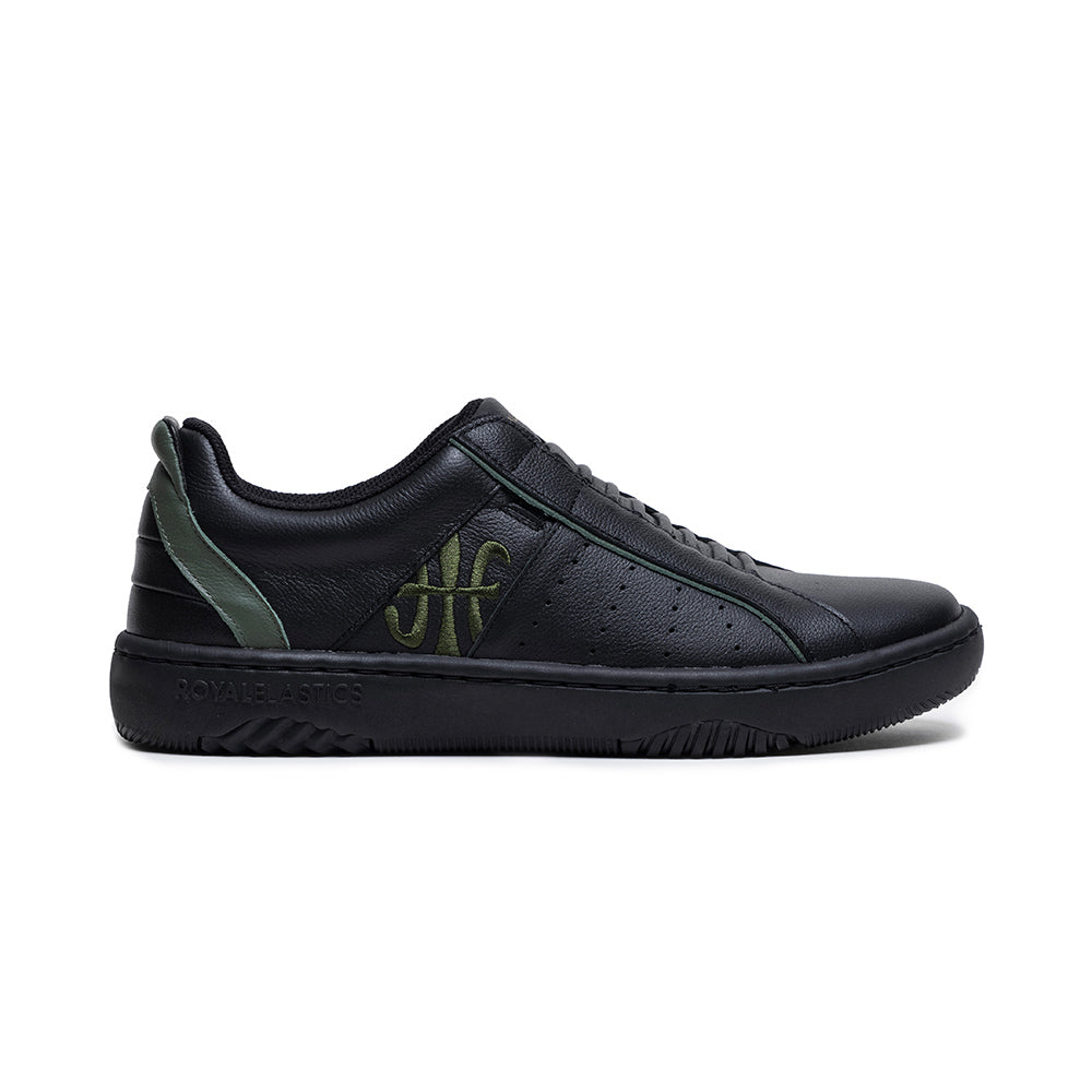 Men's Icon 2.0X Black Green Leather Sneakers 06323-994