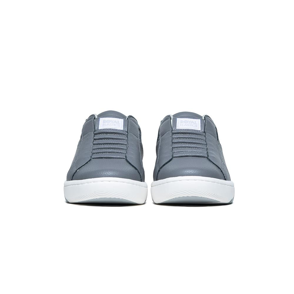 Men's Icon 2.0 White Gray Silver Logo Leather Sneakers 06512-888