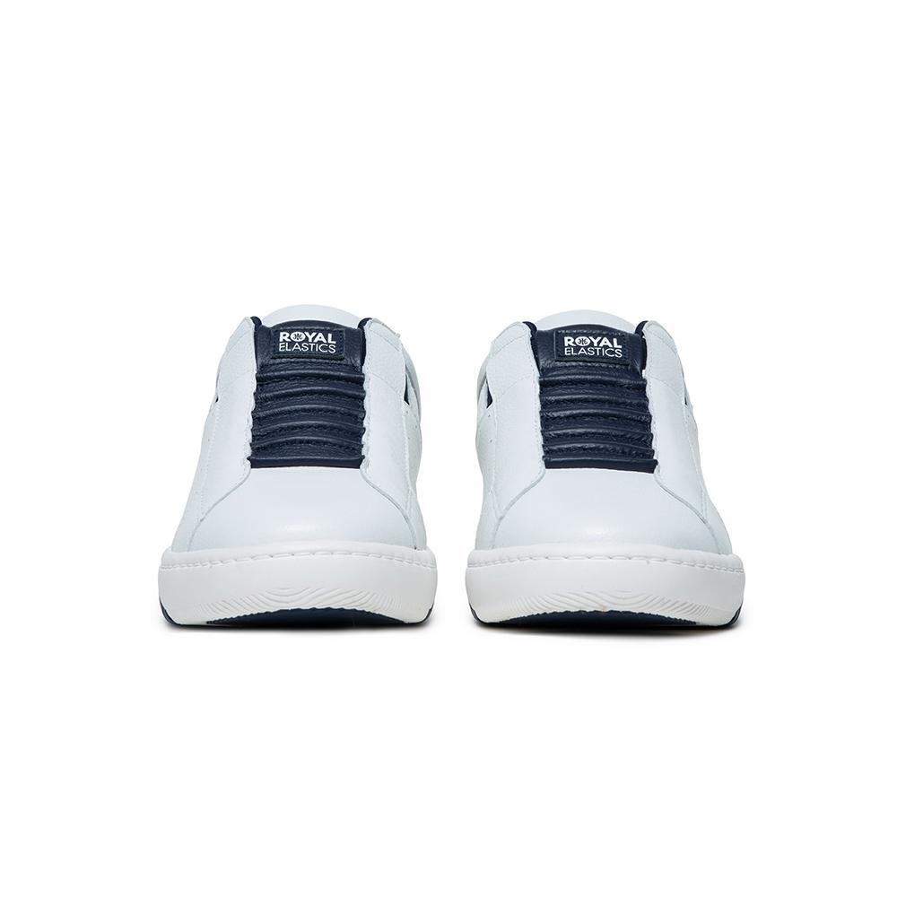 Men's Icon 2.0 White Blue Silver Logo Leather Sneakers 06513-058