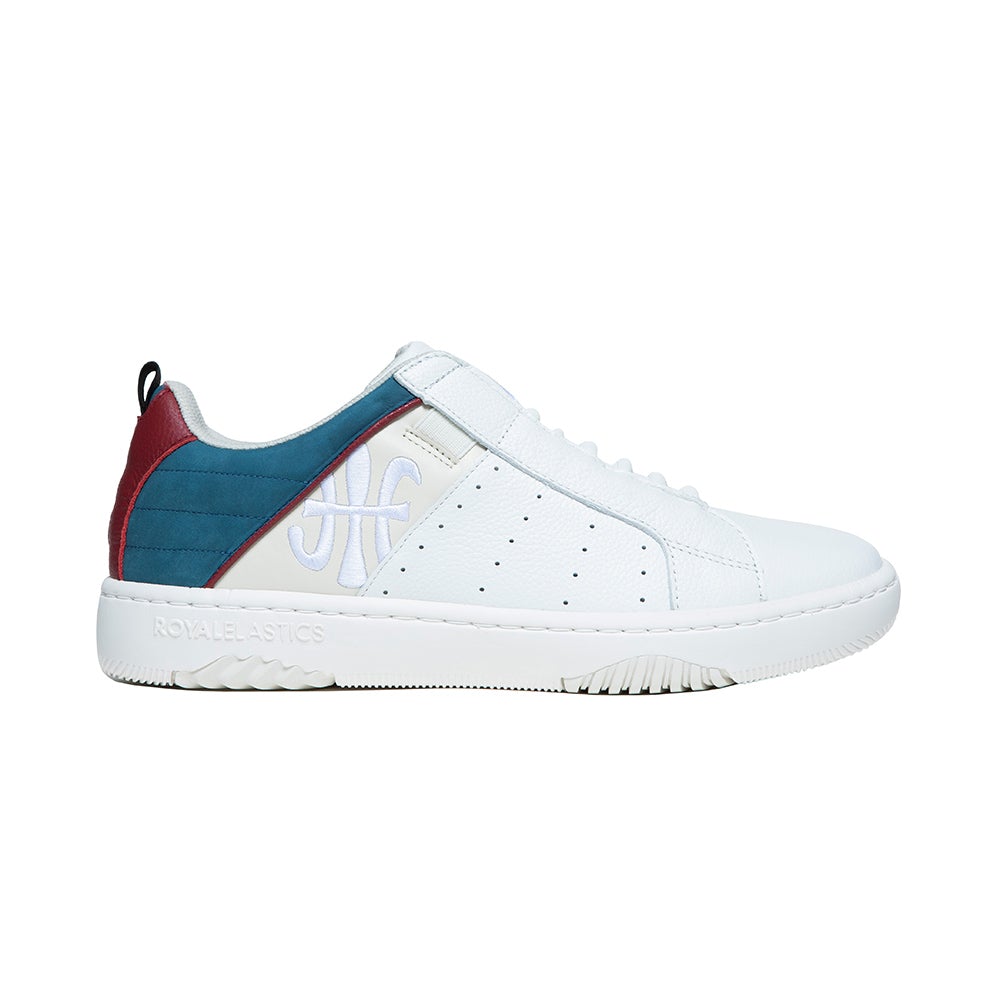 Men's Icon 2.0 White Blue Red Logo Leather Sneakers 06514-051
