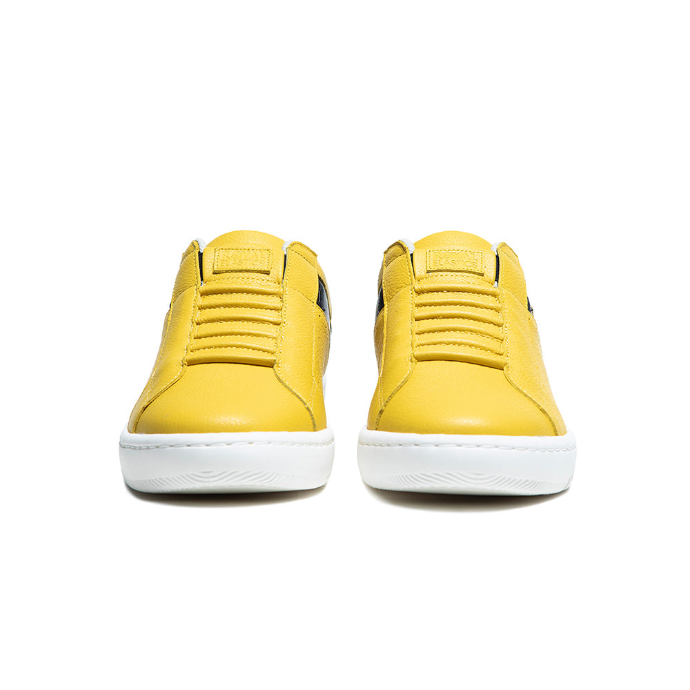 Men's Icon 2.0 Yellow Black Logo Leather Sneakers 06514-335