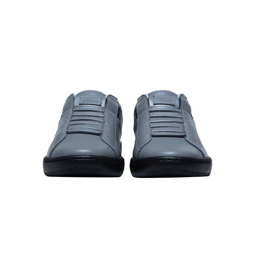 Men's Icon 2.0 Gray Black Logo Leather Sneakers 06514-889