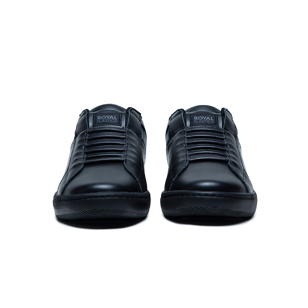 Men's Icon 2.0 Black Gray Logo Leather Sneakers 06521-998